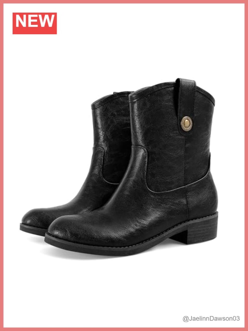 Leather Flat Booties, Round Toe Side Zip Ankle Boots for Women, Winter